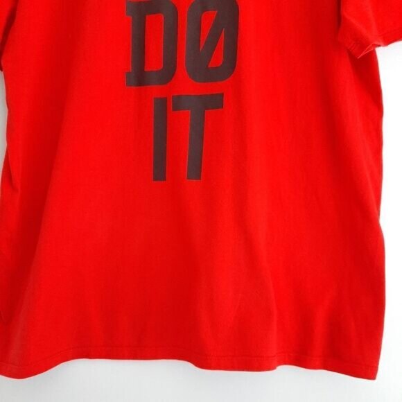 NIKE - JUST DO IT  Athletic Cut Graphic Print T-Shirt Crewneck Red Men's Sz XL - Picture 5 of 15